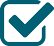 Teal icon of a checkmark in a box